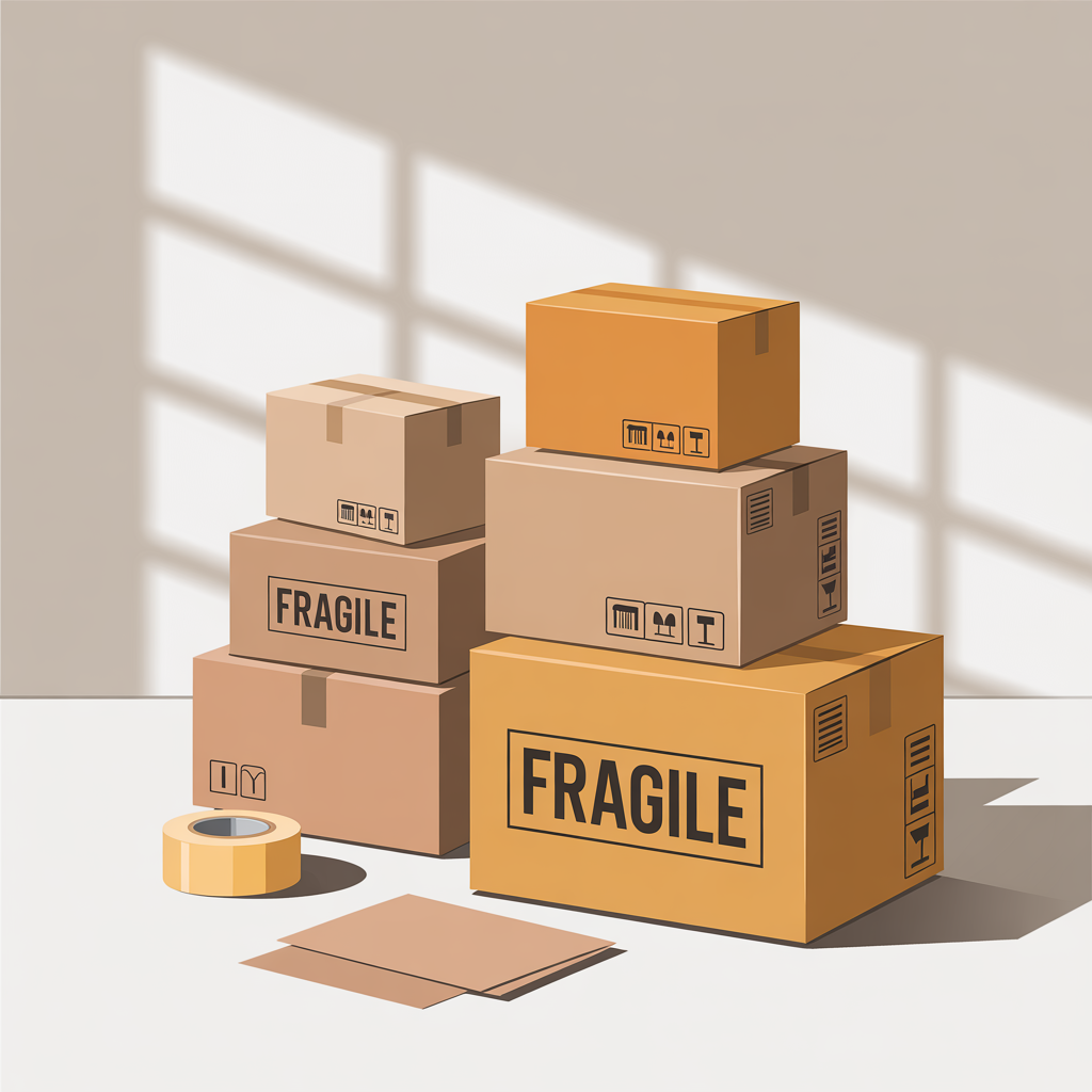 Packing boxes and supplies